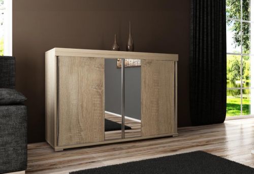 Expedo Komoda MADRID 3, 120x94x45, dub sonoma/zrkadlo