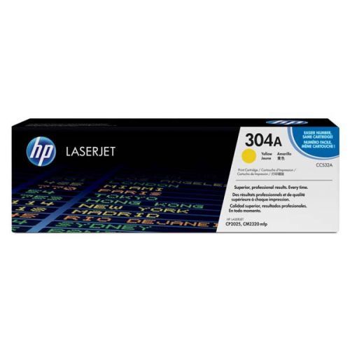 HP originál toner CC532A, yellow, 2800str., HP 304A, HP Color LaserJet CP2025, CM2320, O