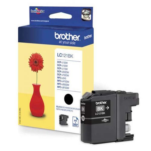 Brother originál ink LC-121BK, black, 300str., Brother DCP-J552DW,  MFC-J470DW