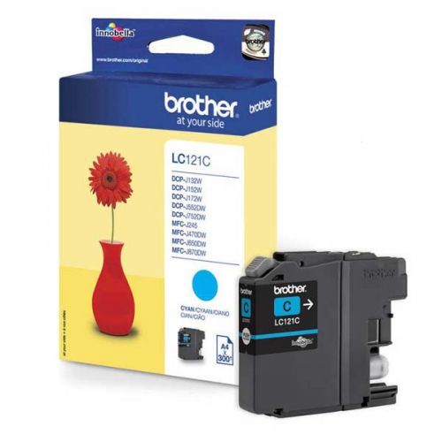 Brother originál ink LC-121C, cyan, 300str., Brother DCP-J552DW,  MFC-J470DW