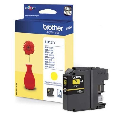 Brother originál ink LC-121Y, yellow, 300str., Brother DCP-J552DW,  MFC-J470DW