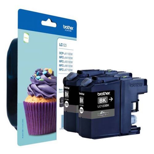 Brother originál ink LC-123BK, black, 2x600str., 2ks, Brother MFC-J4510 DW