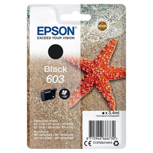 Epson originál ink C13T03U14010, 603, black, 3.4ml, Epson Expression Home XP-2100, 2105, 3100, 3105 WF-2310