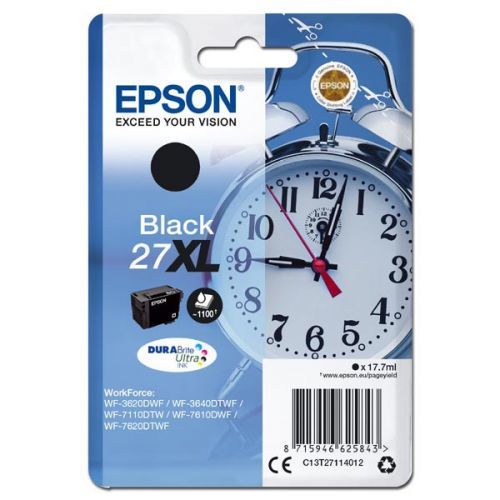 Epson originál ink C13T27114012, 27XL, black, 17,7ml, Epson WF-3620, 3640, 7110, 7610, 7620