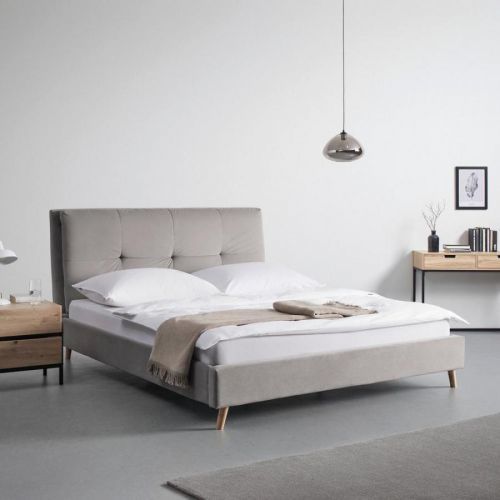 Čalúnená Posteľ Camilla Svetlosivá