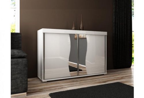 Expedo Komoda MADRID 2, 120x94x45, biela/zrkadlo