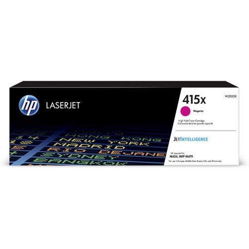 HP originál toner W2033X, magenta, 6000str., HP 415X, high capacity, HP Color LaserJet Pro M454, MFP M479, O