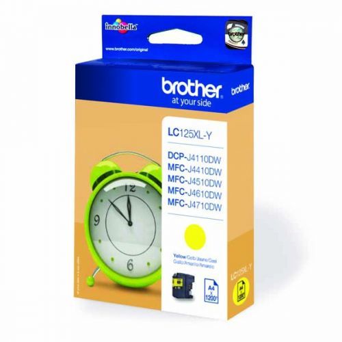 Brother originál ink LC-125XLY, yellow, 1200str., Brother MFC-J4510 DW