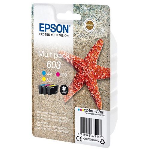 Epson originál ink C13T03U54010, 603, color, 3x2.4ml, Epson Expression Home XP-2100, 2105, 3100, 3105 WF-2310
