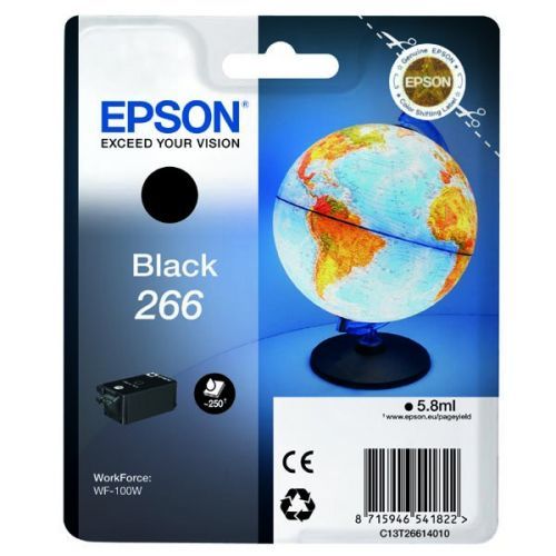 Epson originál ink C13T26614010, 266, black, 5,8ml, Epson WF-100W