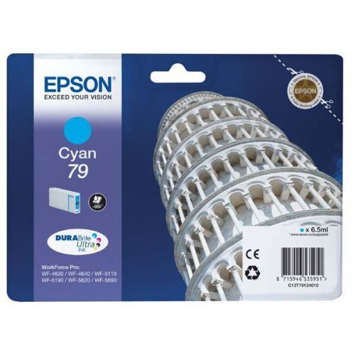Epson originál ink C13T79124010, 79, L, cyan, 800str., 7ml, 1ks, Epson WorkForce Pro WF-5620DWF, WF-5110DW, WF-5690DWF