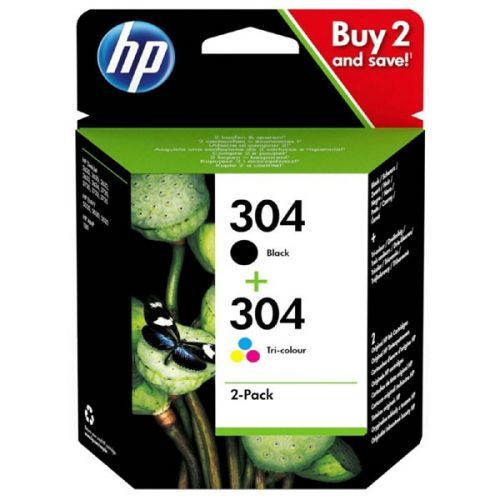 HP originál ink sada 3JB05AE, HP 304, black + color, 100color-120Bkstr., HP Deskjet 3720, 3721, 3722, 3723, 3724, 3725, 3755