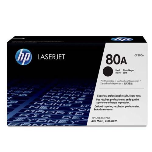 HP originál toner CF280A, black, 2560str., HP 80A, HP LaserJet Pro 400 M425, LJ Pro 400 M401, 850g, O