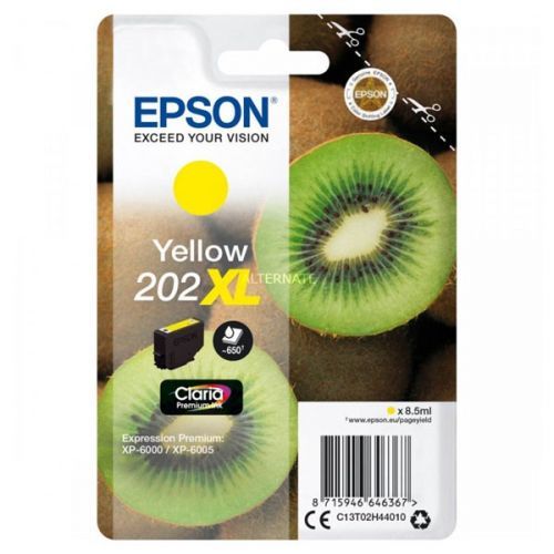 Epson originál ink C13T02H44010, 202 XL, yellow, 8.5ml, Epson XP-6000, XP-6005