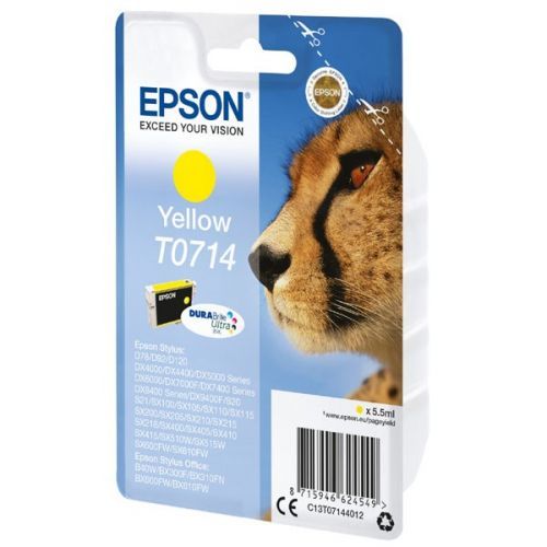 Epson originál ink C13T07144022, yellow, blister s ochranou, 5,5ml, Epson D78, DX4000, DX4050, DX5000, DX5050, DX6000, DX605