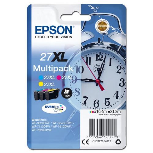 Epson originál ink C13T27154012, 27XL, color, 3x10,4ml, Epson WF-3620, 3640, 7110, 7610, 7620