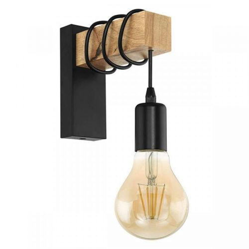 Nástěnná lampa Alo černá/přírodní
