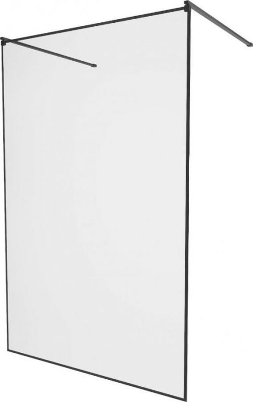 MEXEN/S - Kyoto samostatne stojaca sprchová zástena 100 x 200 cm, transparent/čierna vzor 8 mm, čierna 800-100-002-70-70