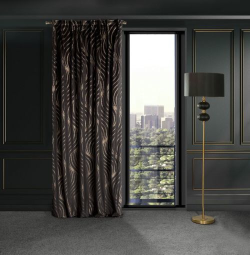 Eurofirany Drape 397627 Black/champagne Š 140 cm D 270 cm