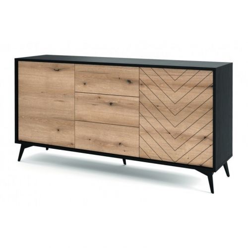 Komoda Diamond 153,5 cm I dub/černá