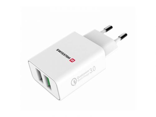 Adaptér USB SWISSTEN 2x USB QC 3.0 22060100