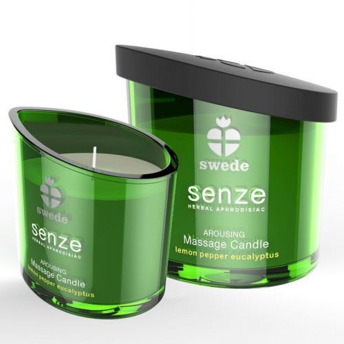 SENZE Povzbuzující masážní svíčka - citron, pepř, eukalyptus 50ml