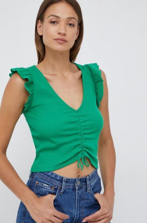 Top Pepe Jeans dámsky, zelená farba,