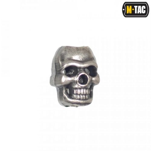 Brzdička na šnúrku M-Tac Skull Stopper 1 ks - strieborná