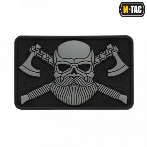 Nášivka M-Tac Bearded Skull 3D - sivá