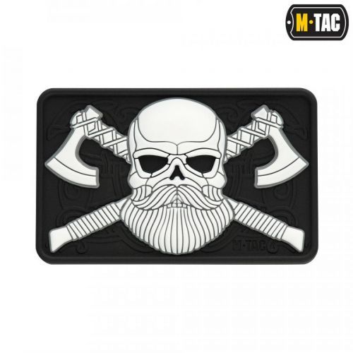 Nášivka M-Tac Bearded Skull 3D - biela