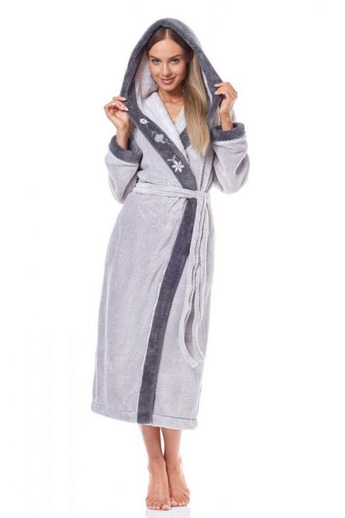 Dlhý dámsky župan L&L 9145 Hft 4XL perla 4XL-188/136/128