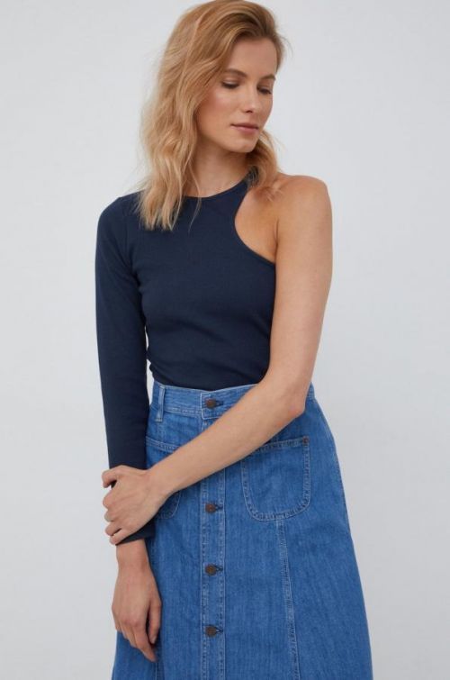 Tričko s dlhým rukávom Pepe Jeans dámsky, tmavomodrá farba,