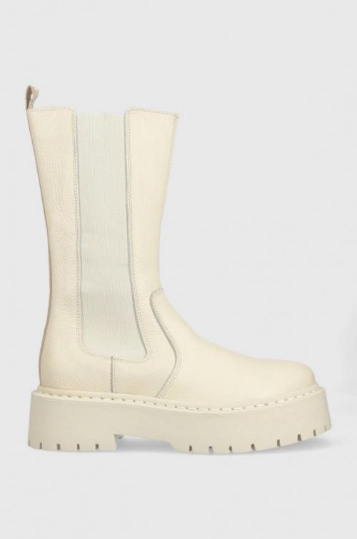Kožené topánky chelsea Steve Madden Vivianne dámske, béžová farba, na platforme,