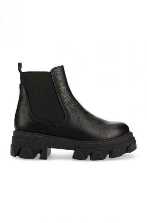 Kožené topánky chelsea Steve Madden Mixture dámske, čierna farba, na plochom podpätku,