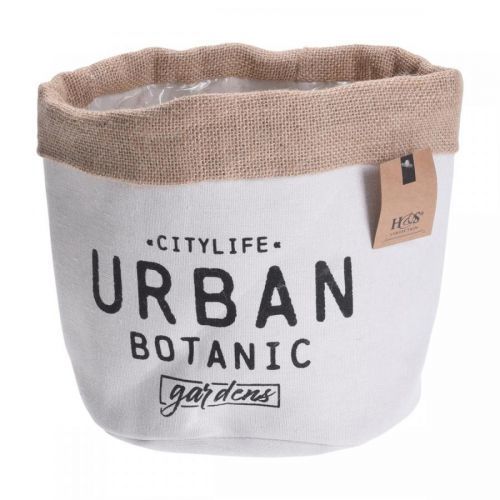 Textilní obal na květiny URBAN BOTANIC 21 cm bílý/béžový