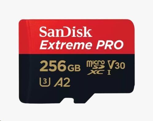 SanDisk micro SDXC karta 256 GB Extreme PRO (200 MB/s Class 10, UHS-I U3 V30) + adaptér