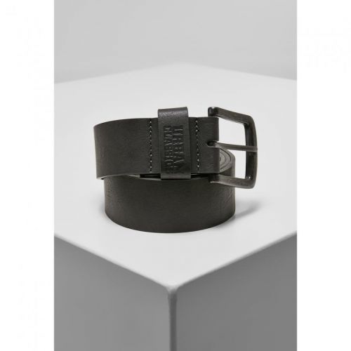 Opasok kožený Urban Classics Leather Imi - tmavo sivý, XL