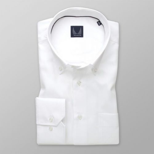 Pánska košeľa slim fit biela s jemným vzorom 14198