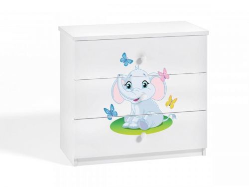 Komoda Babydreams 80 cm slon s motýlky