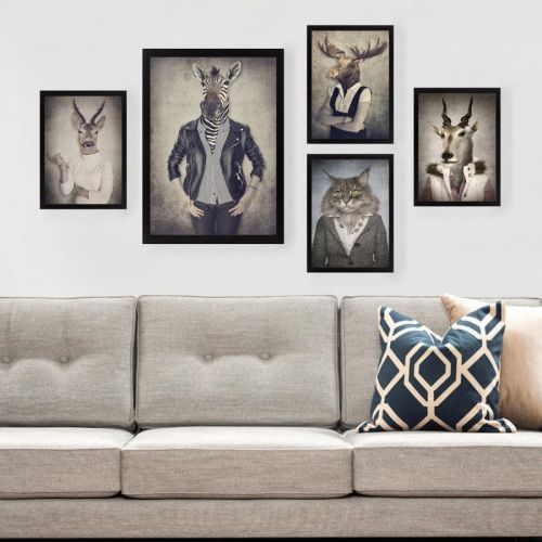 Sasa obrazů Animal Heads 5 ks