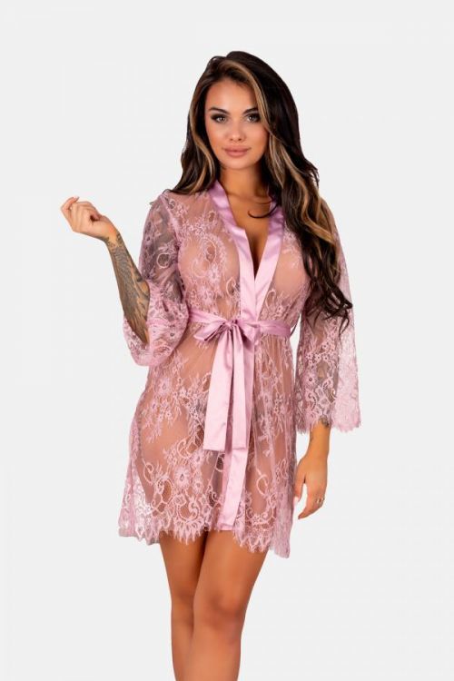 LivCo Corsetti Fashion Housecoat Sheer Pink S / M