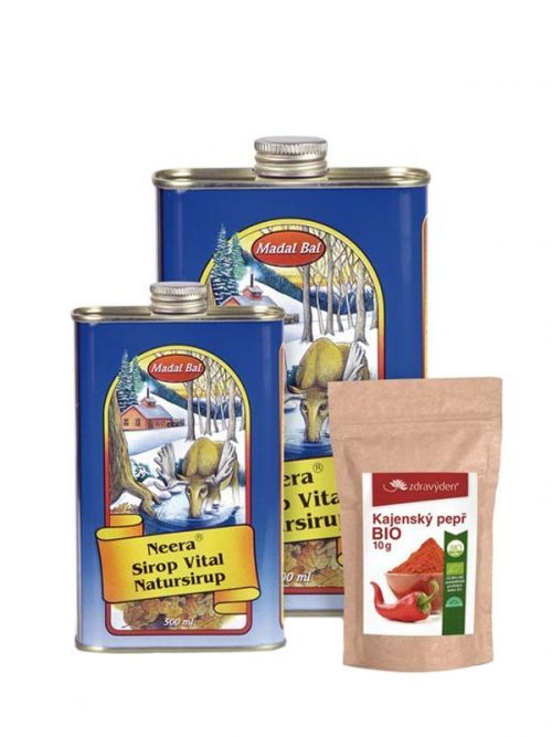 Výhodný set - Prírodný stromový sirup Neera 1,5L + Kajenské korenie 10 g