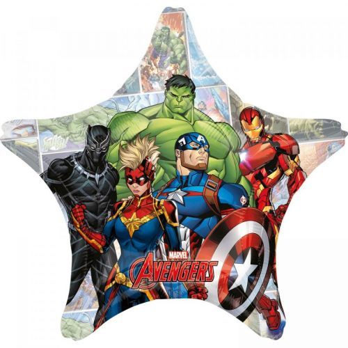 Amscan Fóliový jumbo balón hviezda - Avengers 71 cm