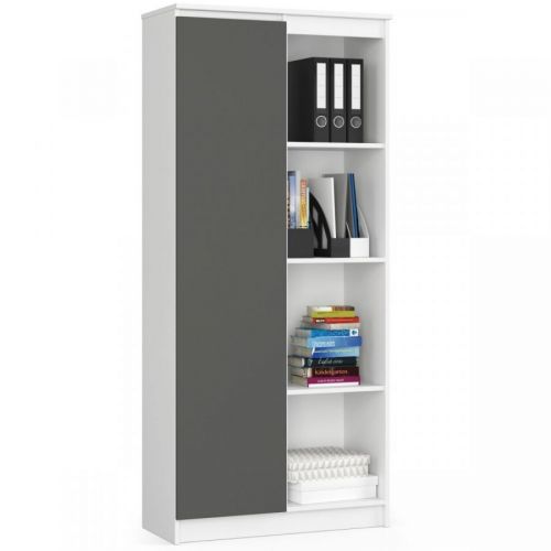 Knihovna R 80 cm CLP bílá/šedá
