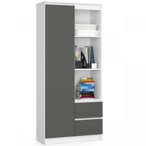 Knihovna R 80 cm CLP R11 bílá/šedá