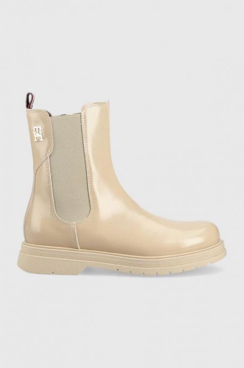 Detské čižmy Tommy Hilfiger béžová farba,
