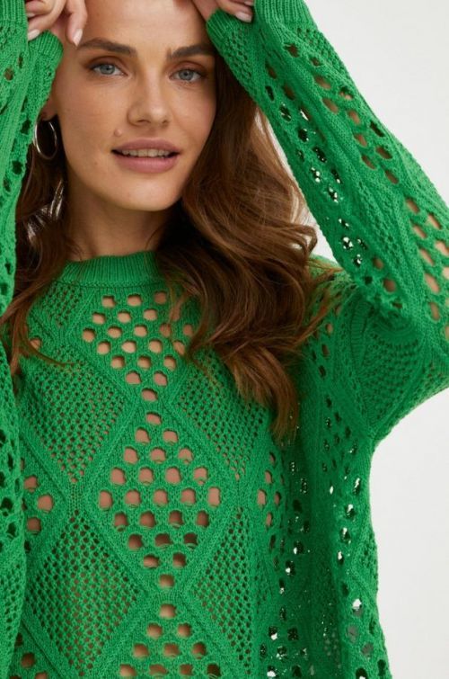 Sveter Answear Lab dámsky, zelená farba, tenký,