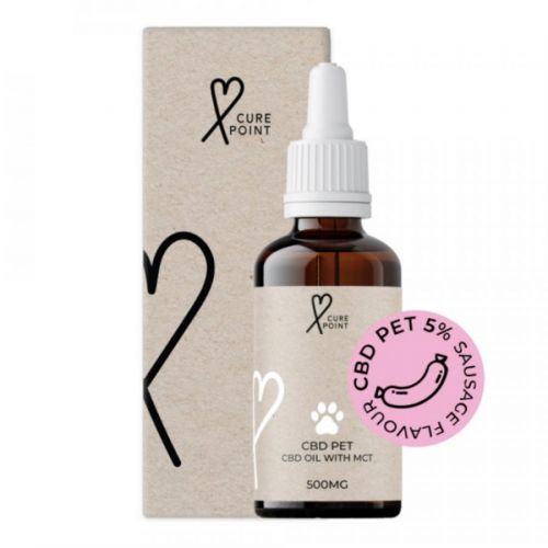 CURE POINT CBD PET 5% olej pre psov a mačky s príchuťou klobásy 10 ml