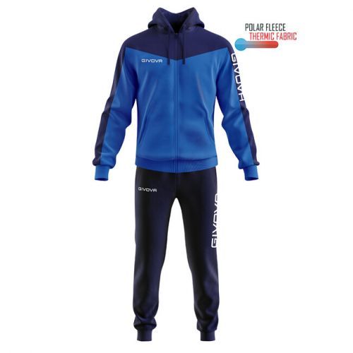 TUTA ROMA CON CAPPUCCIO POLARFLEECE AZZURRO/BLU Tg. 2XL