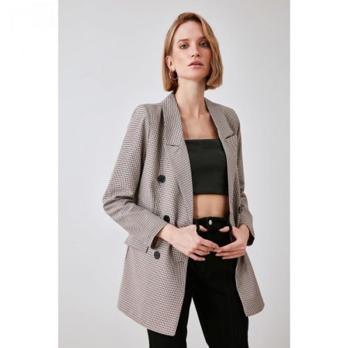 Trendyol Gray Button Blazer Jacket